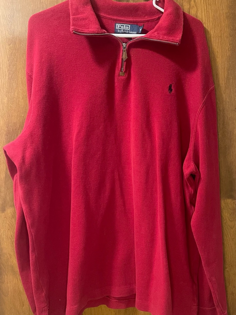Ralph Lauren Men’s Red Quarter-Zip Pullover Sweater